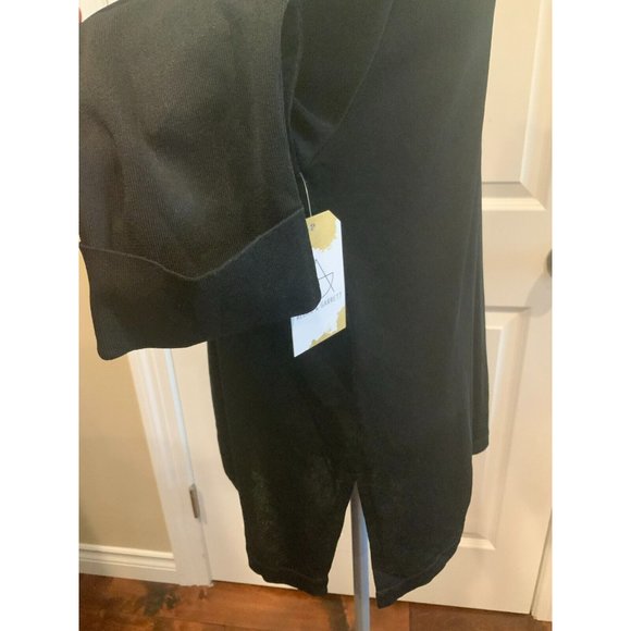 Exclusively Misook Black, Blue, & Green Colorblock Open Cardigan, Size XS - Picture 5 of 7